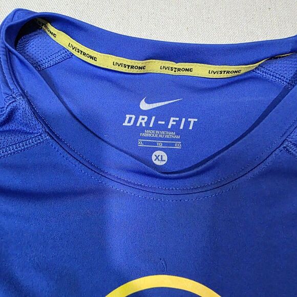 Nike Shirt Mens Size XL Blue Sleeveless Dri Fit Livestrong Cycling Active Tank - Picture 7 of 10